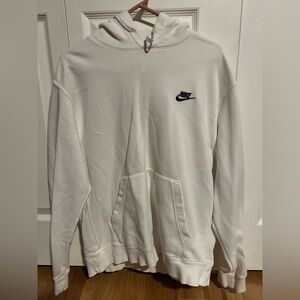 Nike White Pullover Hoodie with Black Swoosh Tag